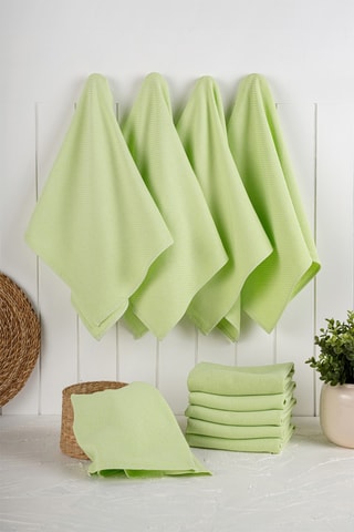 10 torchons - Vert clair