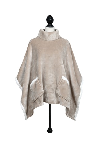 Poncho en velours - Beige