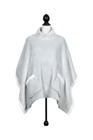Poncho en velours - Gris clair