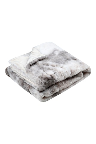 Plaid - Ecru et gris - 180 x 220 cm