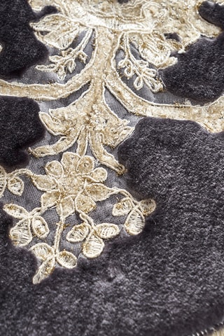 2 tapis de bain - Anthracite et écru - 55 x 65/65 x 115 cm