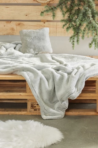 Coussin et plaid - Gris - 45 x 45/125 x 150 cm