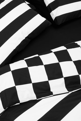 Parure de couette en coton 57 fils/cm² - Noir et blanc