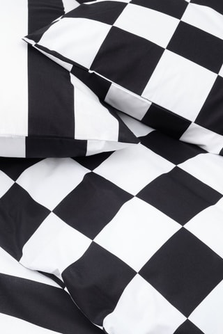 Parure de couette en coton 57 fils/cm² - Noir et blanc