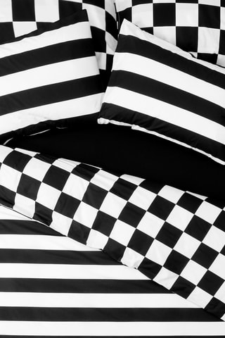 Parure de couette en coton 57 fils/cm² - Noir et blanc