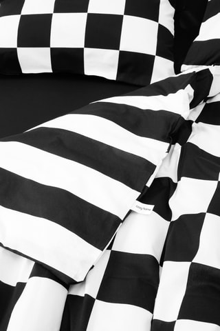 Parure de couette en coton 57 fils/cm² - Noir et blanc