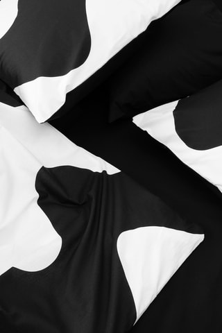 Parure de couette en coton 57 fils/cm² - Blanc et noir