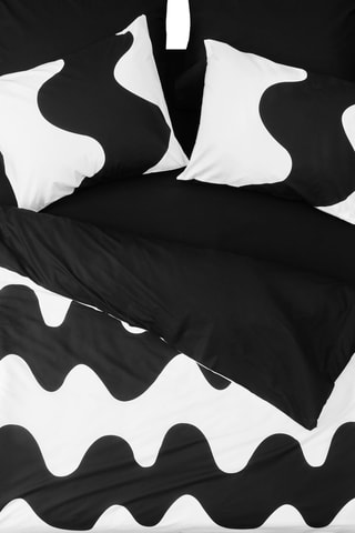 Parure de couette en coton 57 fils/cm² - Blanc et noir