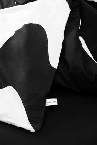 Parure de couette en coton 57 fils/cm² - Blanc et noir