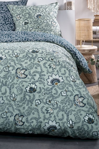 Parure de couette en coton 57 fils/cm² - Vert d’eau