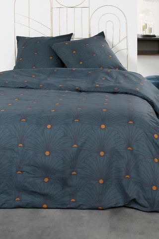 Parure de couette en coton 57 fils/cm² - Bleu foncé