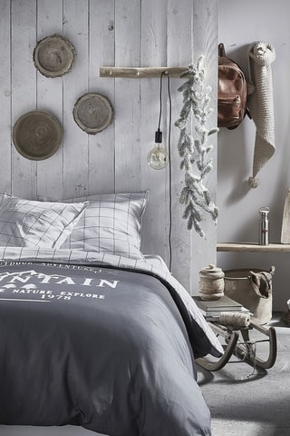 Parure de couette en coton 57 fils/cm² - Gris foncé