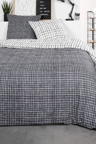 Parure de couette en coton 57 fils/cm² - Bleu marine