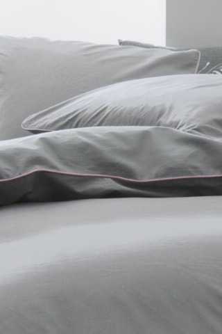 Parure de couette en percale de coton 78 fils/cm² - Gris foncé