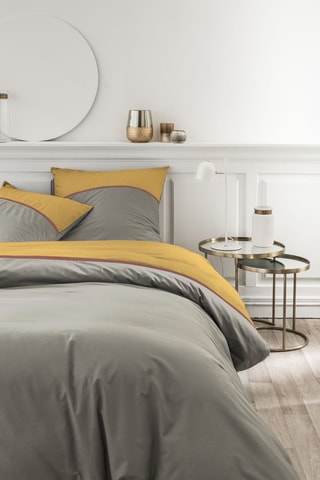 Parure de couette en percale de coton 78 fils/cm² - Jaune