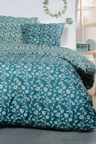 Parure de couette en coton 57 fils/cm² - Bleu pétrole