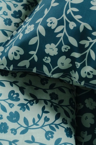 Parure de couette en coton 57 fils/cm² - Bleu pétrole