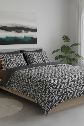 Parure de couette en coton 57 fils/cm² - Anthracite