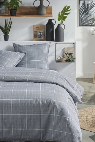 Parure de couette en coton 57 fils/cm² - Gris foncé