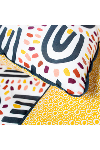 Parure de couette en coton 57 fils/cm² - Jaune