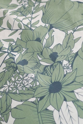 Parure de couette en flanelle de coton - Vert olive