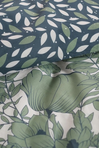 Parure de couette en flanelle de coton - Vert olive