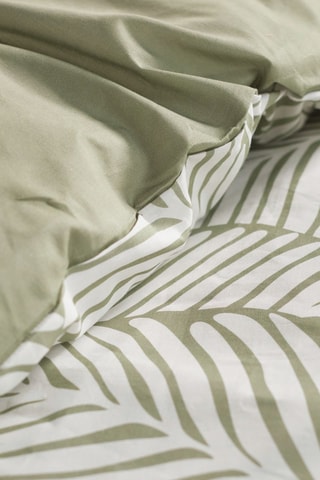 Parure de couette en flanelle de coton - Vert olive