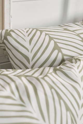 Parure de couette en flanelle de coton - Vert olive