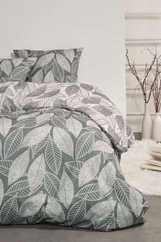 Parure de couette en flanelle de coton - Gris clair