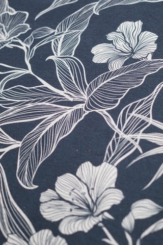 Parure de couette en flanelle de coton - Bleu marine