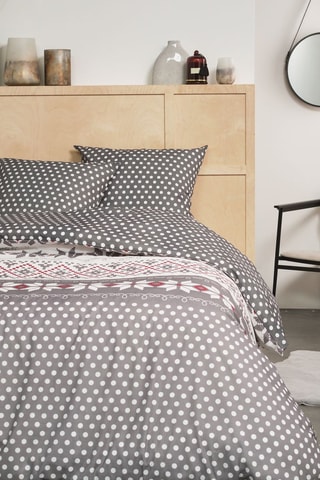 Parure de couette en flanelle de coton - Marron