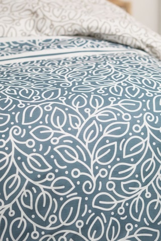 Parure de couette en flanelle de coton - Bleu-gris