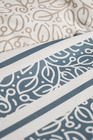 Parure de couette en flanelle de coton - Bleu-gris