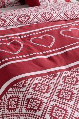 Parure de couette en flanelle de coton - Rouge