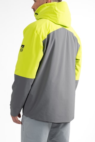 Veste de ski à capuche Daemon - Gris et vert fluo