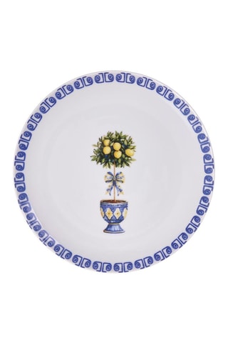 4 assiettes à dessert en porcelaine - 21 x 21 x 2 cm