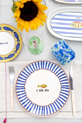 6 assiettes de service en céramique - 26 cm