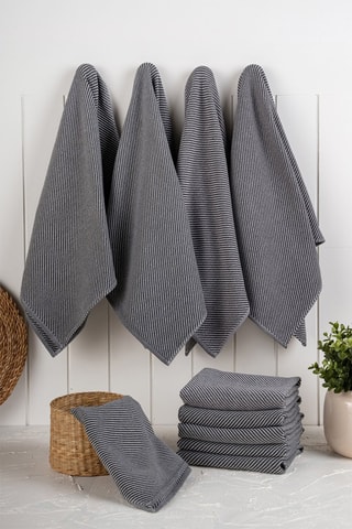 10 torchons Eloise - Anthracite