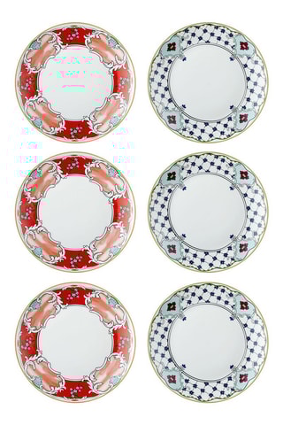 6 assiettes plates en porcelaine - 20 cm