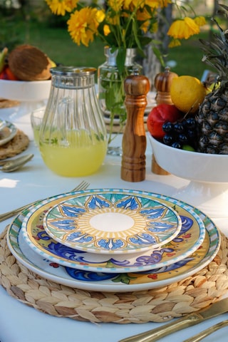 6 assiettes plates en céramique - 19 cm