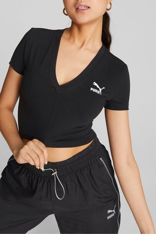 T-shirt cropped Classics - Noir - Puma