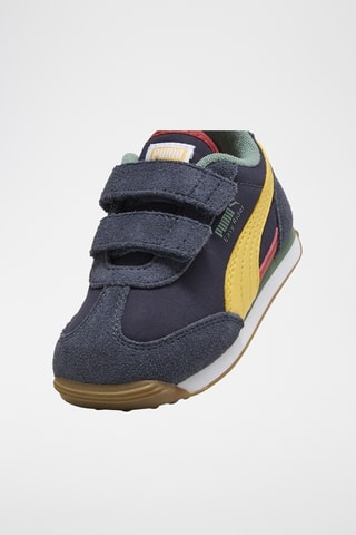 Sneakers en nubuck Easy Rider - Bleu marine et jaune