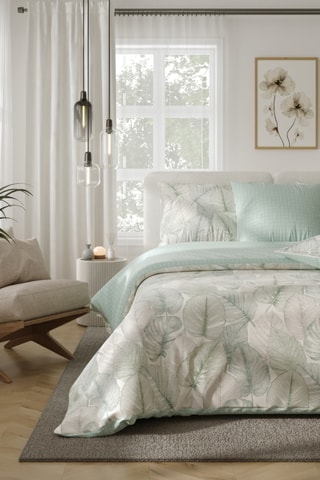 Parure copripiumino Brigitte - Celeste e bianco