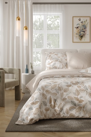 Parure copripiumino Anouk - Bianco e beige