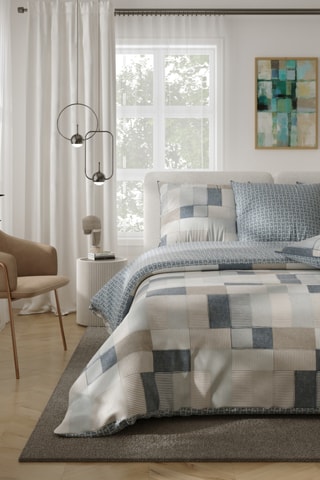 Parure copripiumino Alain - Bianco e blu