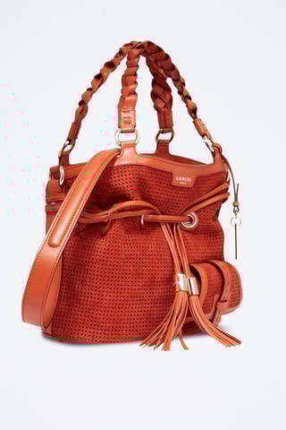 Mala bucket de couro Premier Flirt M - Vermelho