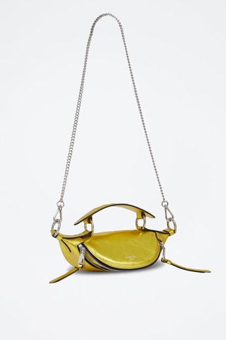 Mala a tiracolo de couro Origami Mini - Dourado