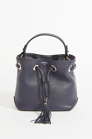 Mala bucket de couro Sacha Mini - Azul-petróleo