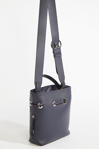 Sac seau en cuir Sacha S - Bleu pétrole