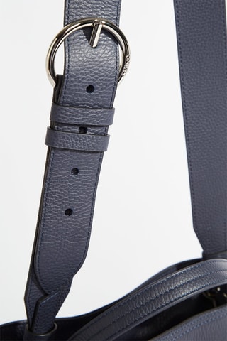 Sac seau en cuir Sacha S - Bleu pétrole